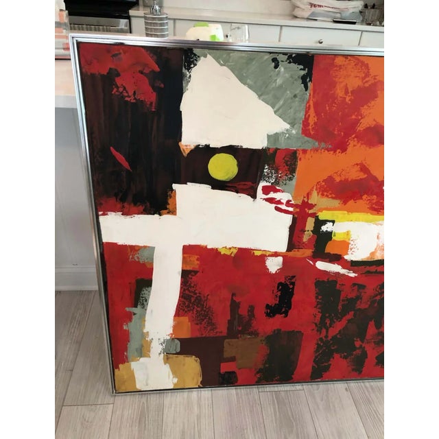 Abstract 1970s Large Abstract Oil on Canvas by Lee Reynolds Burr for Vanguard Studios For Sale - Image 3 of 11