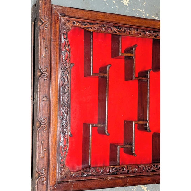 1970s Chinese Carved Hardwood Shadow Box Curio Display Cases,2 Pieces For Sale - Image 14 of 14