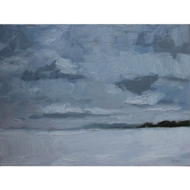 Contemporary Modern Seascape Minimalist Oil Painting For Sale - Image 3 of 8