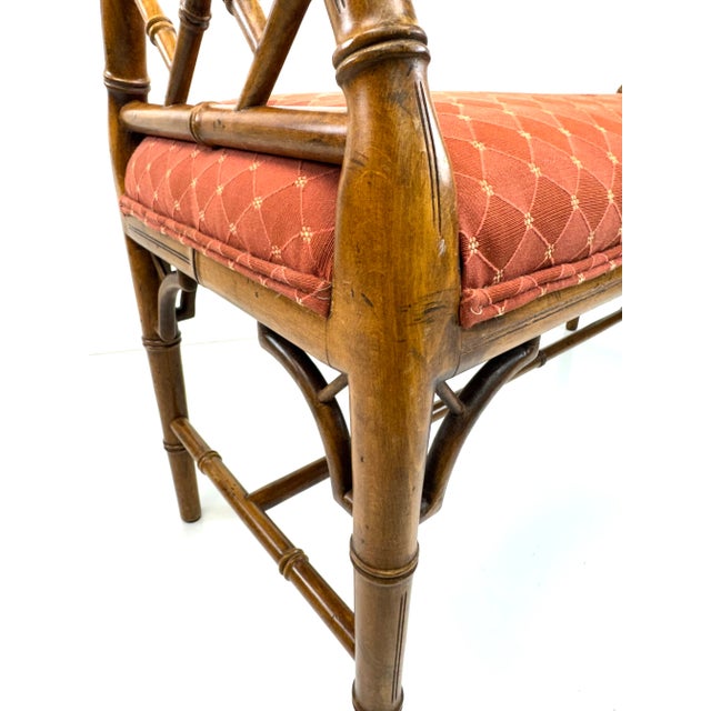 1960s Mid-20th Century Faux Bamboo Hollywood Regency Bench by Century Chair Company For Sale - Image 5 of 16