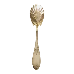 Antique Wm Rogers Silverplate "Olive" Pattern Shell Sugar Spoon