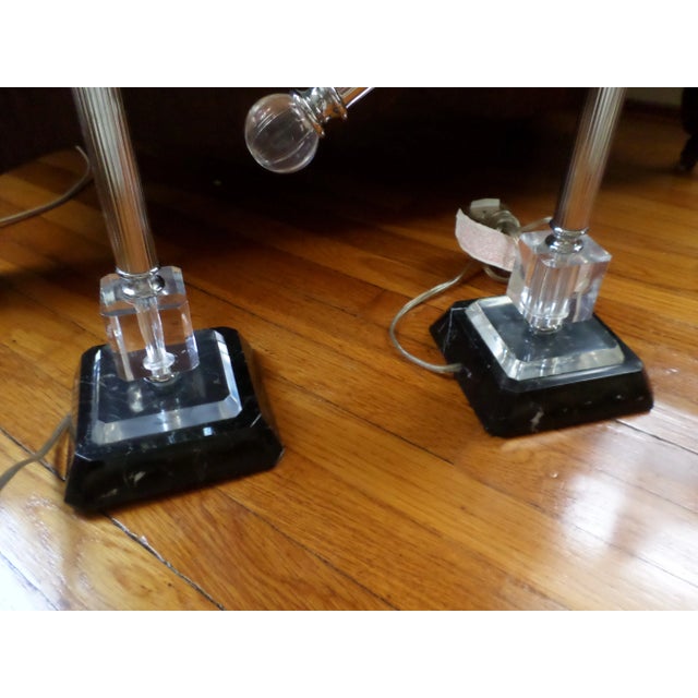 Mid Century Modern Retro Style Marble Base Adjustable Desk Table Lamps - a Pair For Sale - Image 4 of 11
