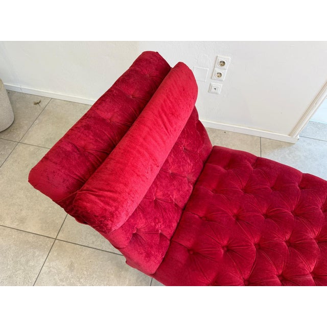 Red Vintage Chesterfield Chaise Lounge For Sale - Image 8 of 13
