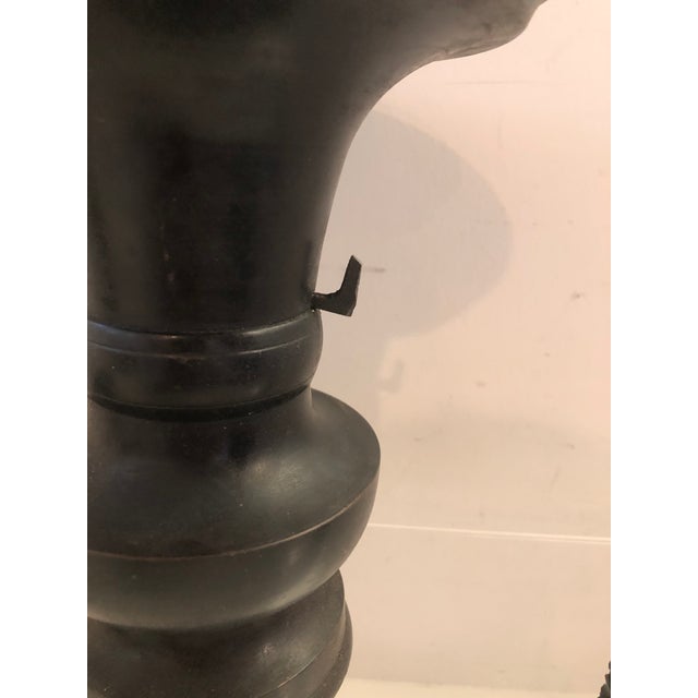 1900 - 1909 19th Century Meiji Japanese Chinese Asian Bronze Metal Vase Foodogs Handles Antique Vintage For Sale - Image 5 of 10