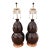 Rare Early Signed Christopher Spitzmiller Double Gourd Ceramic Table Lamps, Dated 2004 – Pair For Sale