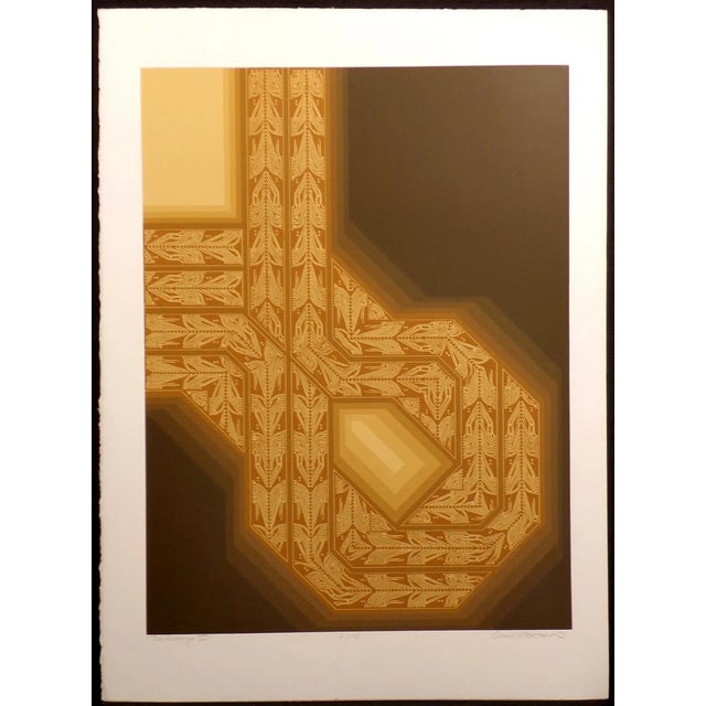 Printmaking Materials 1980s "Passage III" Abstract Geometric Serigraph Silkscreen by David Kroos For Sale - Image 7 of 7