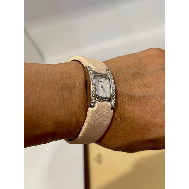 White Ladies Ebel Beluga Stainless Steel with Diamonds E9057a28-10, Leather Pink Belt For Sale - Image 8 of 18