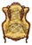 Victorian Rococo Revival Carved Bird Crest Music Room Wingback Armchair For Sale