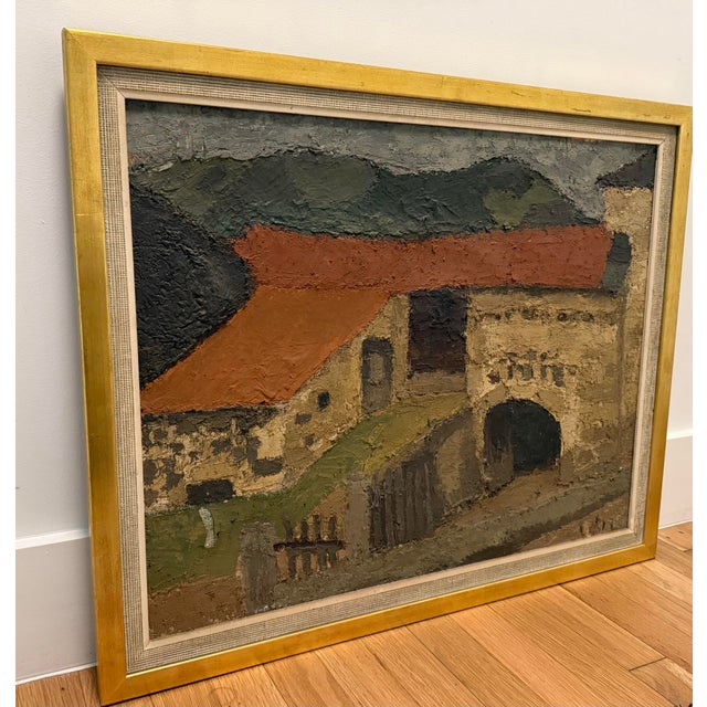 Mid Century French Oil Painting by Louise Delorme For Sale - Image 4 of 12