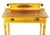 Mustard Yellow Painted Dressing Table, likely from Saco, Maine, c. 1820s, with scrolled backsplash, single drawer, and...