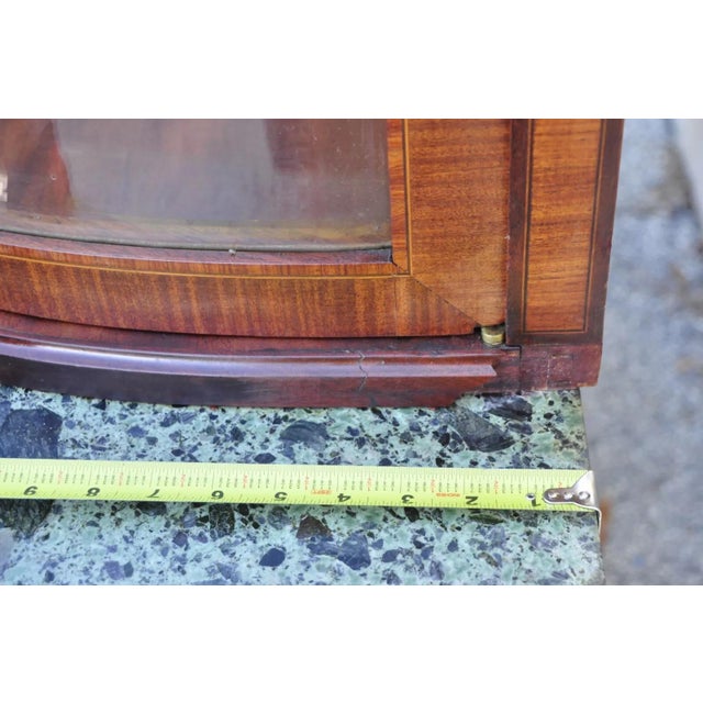Antique French Louis XV Style Marble Top Bowed Glass Bronze Ormolu Sideboard For Sale - Image 9 of 12