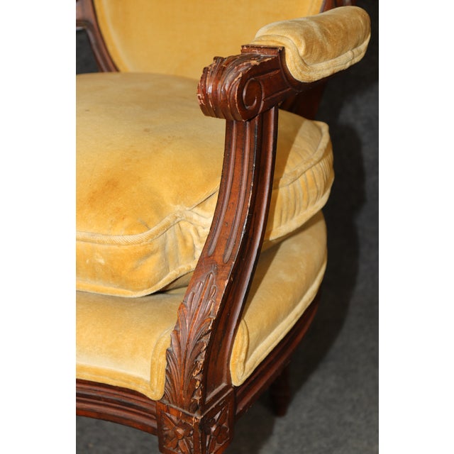 Pair Louis XVI Style French Armchairs For Sale - Image 12 of 13
