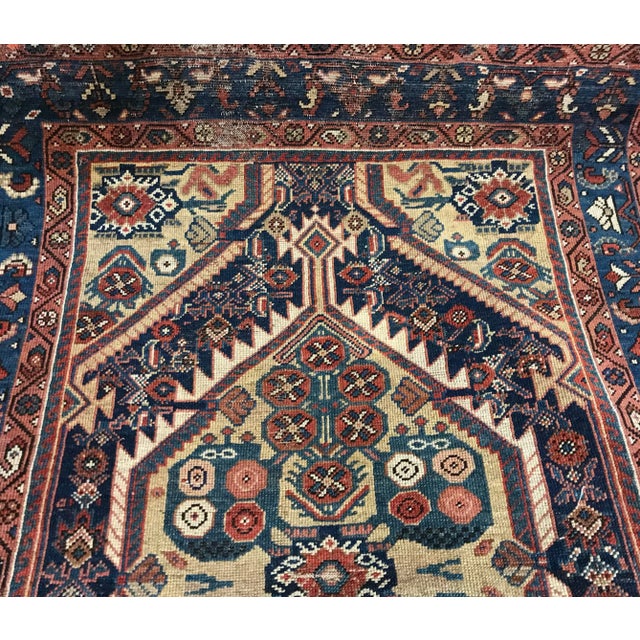 Camel Antique Vintage Design Worn Out Tribal Rug - 3′10″ × 5′6″ For Sale - Image 8 of 13