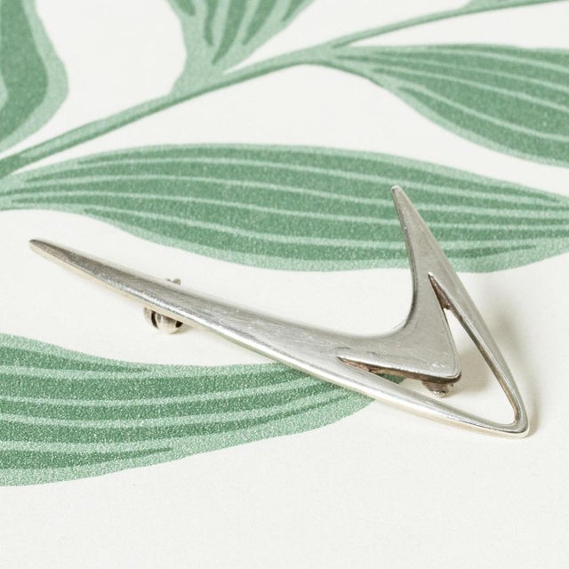 Vintage Silver Brooch by Poul Warmind, 1950s For Sale - Image 6 of 6