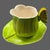 Contemporary Vintage Italian Ceramic Green Tulip Shaped Leaf Butterflies Demi Tasse Nine-Piece Espresso Set For Sale - Image 3 of 10