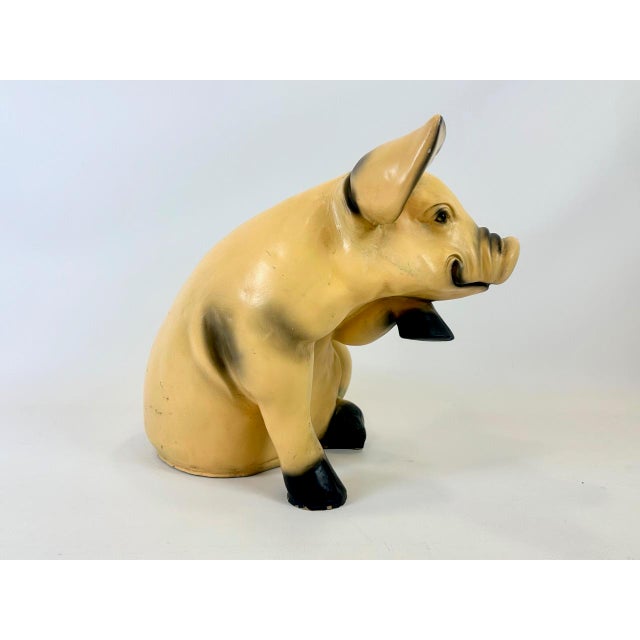 Large Vintage Resin Garden Pig Figure, 1980s For Sale - Image 12 of 14