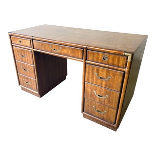 Vintage Mid-Century Accolade Drexel Campaign Desk For Sale