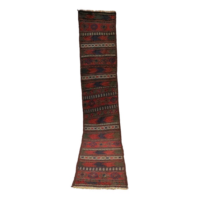 Afghan Oriental Nomadic Beloch Sumakh Kilim Runner Rug, 1920s For Sale