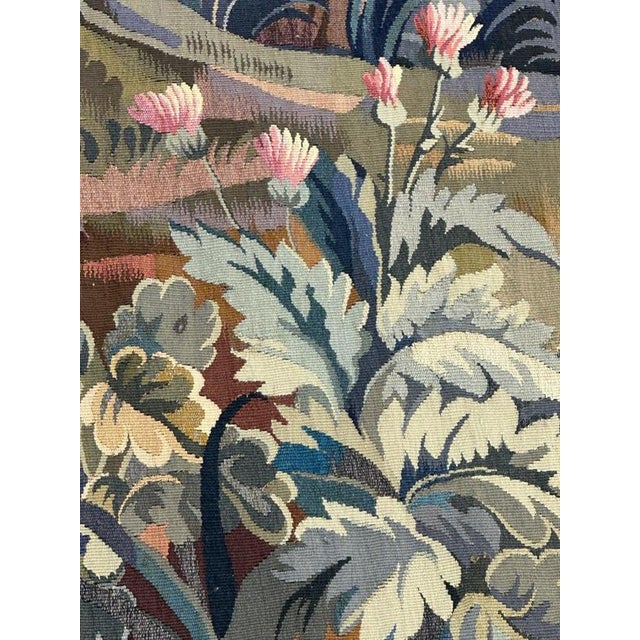 Mid-Century French Tapestry with Landscape, River and Bird from Aubusson, 1950s For Sale - Image 9 of 18