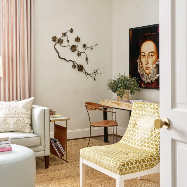 Contemporary Tobacco Grape Leaf Wall Sculpture For Sale - Image 3 of 12