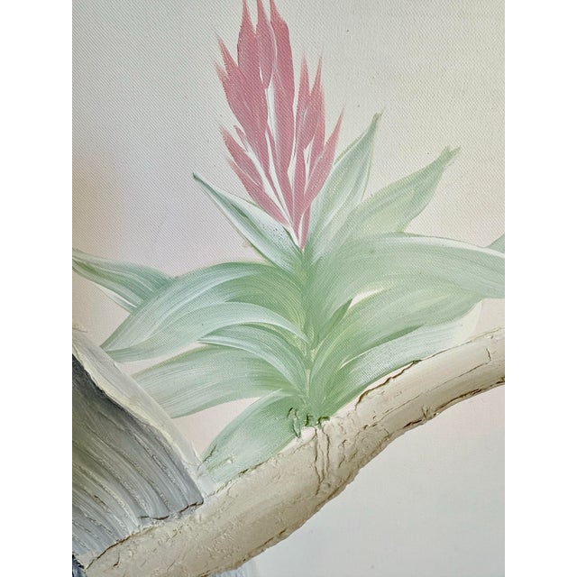 Metal 1989 Monumental Impasto Acrylic Toucan Painting by Walcott - Postmodern Palm Beach Regency For Sale - Image 7 of 11