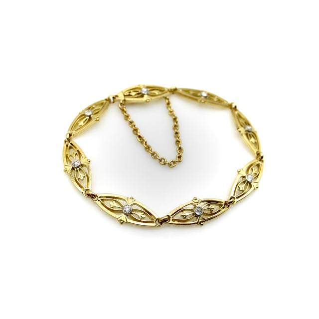 Circa the Victorian era, this is a beautiful example of the elongated fancy link the French are known for. The bracelet...