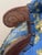 Late 19th Century Antique Victorian Eastlake Walnut Armchair With Porcelain Casters & Blue Floral Upholstery For Sale - Image 5 of 10