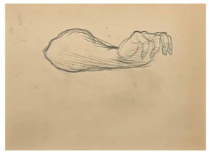 Sketch of a Hand, Original Drawing in Pencil, Early 20th-Century