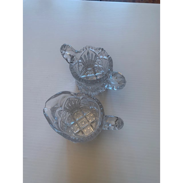 Vintage Cut Glass Sugar and Creamer Set- 2 Pieces For Sale - Image 4 of 6