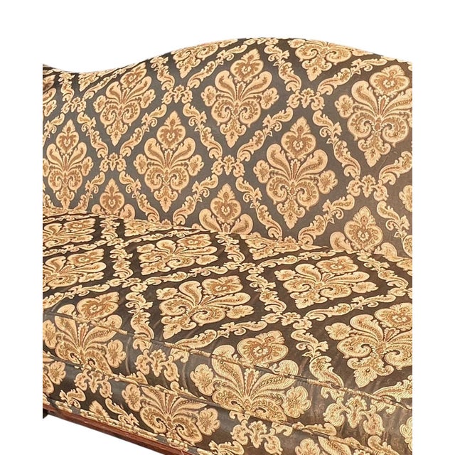 Wood Antique Chippendale-Style Camelback Sofa For Sale - Image 7 of 12