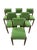 Green Set of 6 Italian Mid-Century Modern Dining Chairs in Walnut and Green Upholstery, C. 1960s For Sale - Image 8 of 8