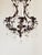 French 1950s French Style Wrought Iron & Tole Chandelier With Crystals For Sale - Image 3 of 11