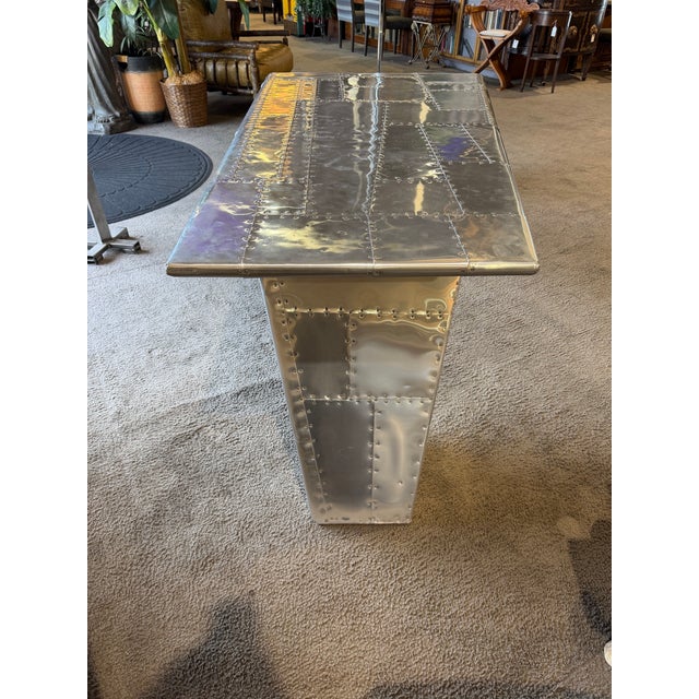 Restoration Hardware Restoration Hardware Aviator Aluminum Desk For Sale - Image 4 of 8