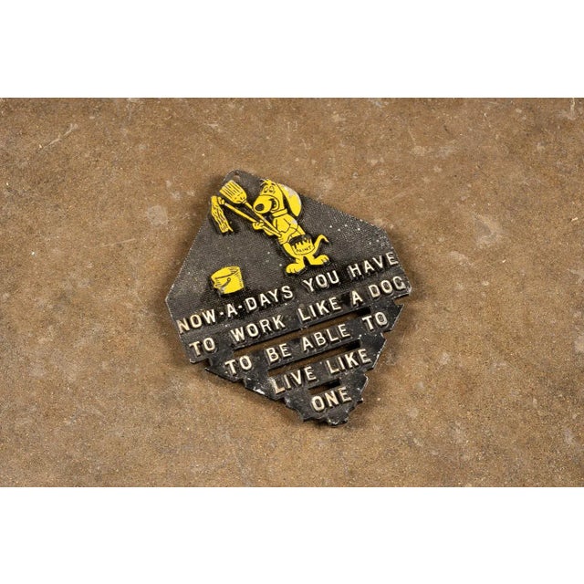 American 1960s Vintage Cast Iron Like a Dog Trivet For Sale - Image 3 of 3
