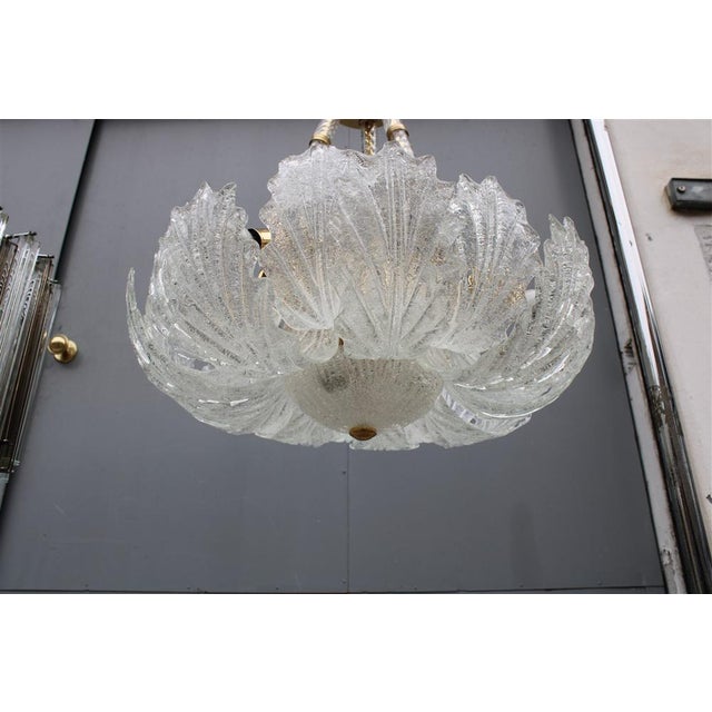 Gold Italian Flower Ceiling Light in Murano Glass & Metal, 1970s For Sale - Image 8 of 18