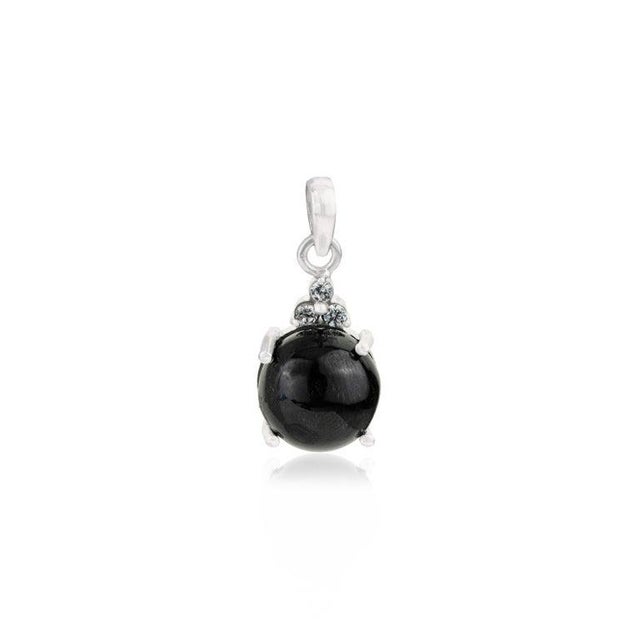 Sterling Silver Black Star Drop Pendant With Zircons For Sale - Image 9 of 12