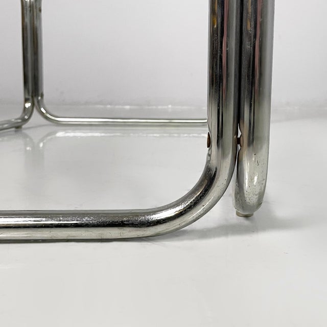 Italian Modern Square Coffee Table in Glass and Chromed Steel, 1970s For Sale - Image 15 of 16
