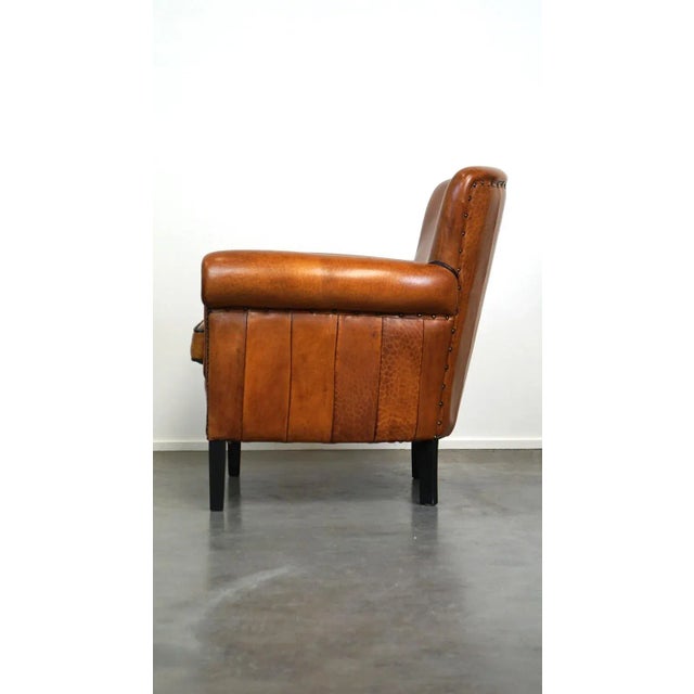 Sheepskin Leather Armchair For Sale - Image 5 of 11