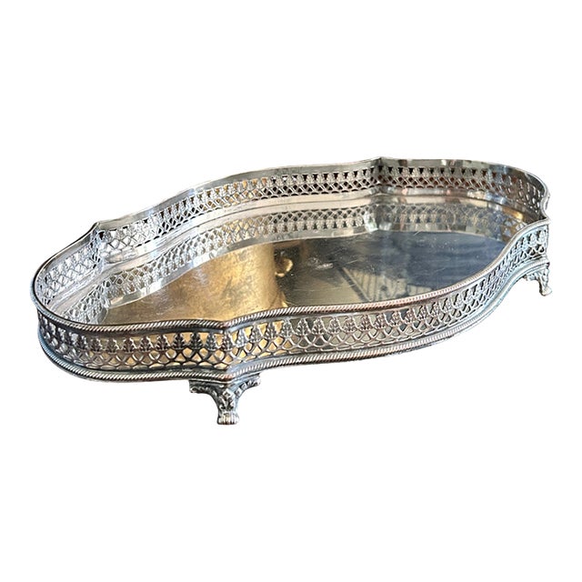 English Silver Plate Gallery Tray For Sale
