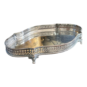 English Silver Plate Gallery Tray