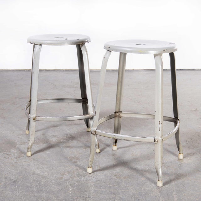 Metal Industrial Nicolle Stacking Stools, 1950s, Set of 2 For Sale - Image 7 of 7