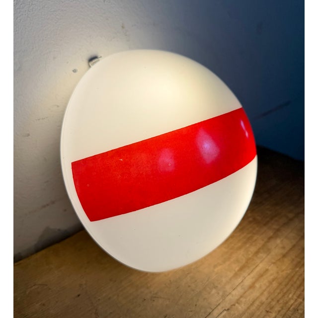 Vintage Emergency Wall Light in Iron and Milk Glass, 1960s For Sale - Image 9 of 12