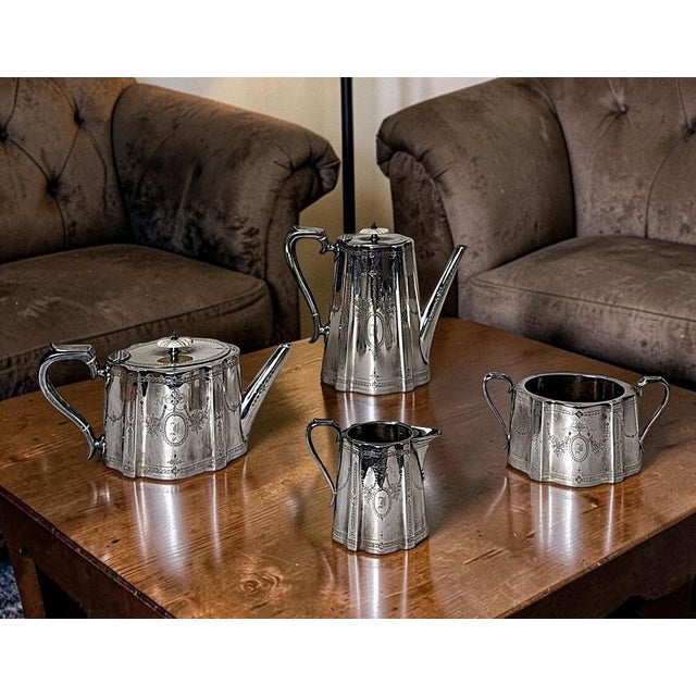 Mid 19th Century Martin Hall & Co. English Silver-Plated Tea and Coffee Service For Sale - Image 17 of 18