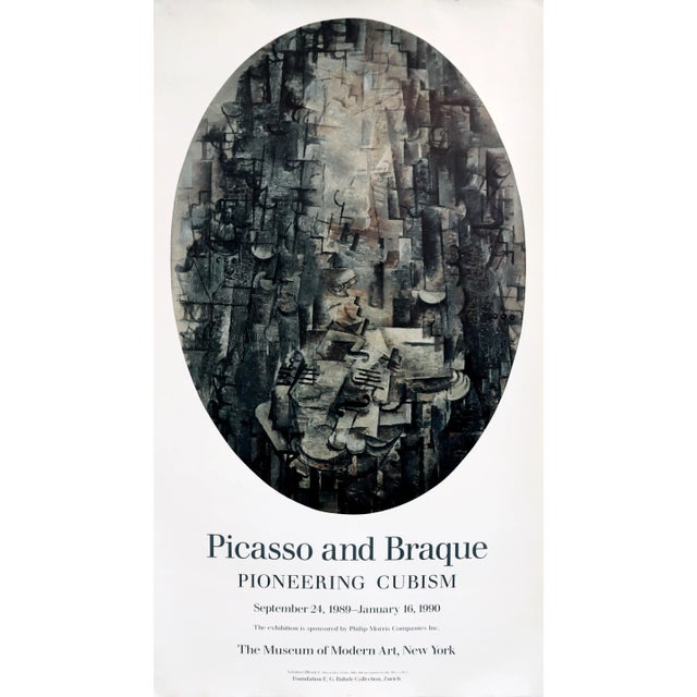 Pablo Picasso 1989-90 American Exhibition Poster - Picasso and Braque : Pioneering Cubism, Museum of Modern Art For Sale - Image 4 of 4