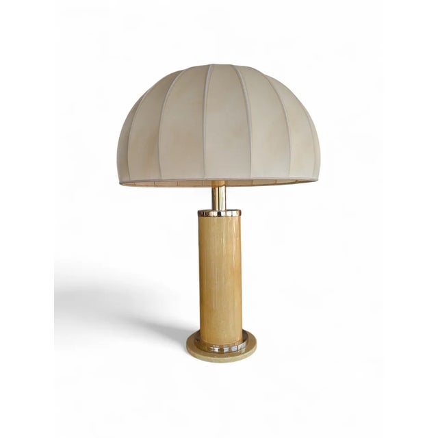 Beige Vintage Italian Table Lamp by Aldo Tura, 1970s-1980s For Sale - Image 8 of 8