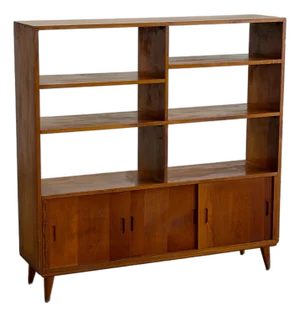 1960s Aged Pine Compact Shelving