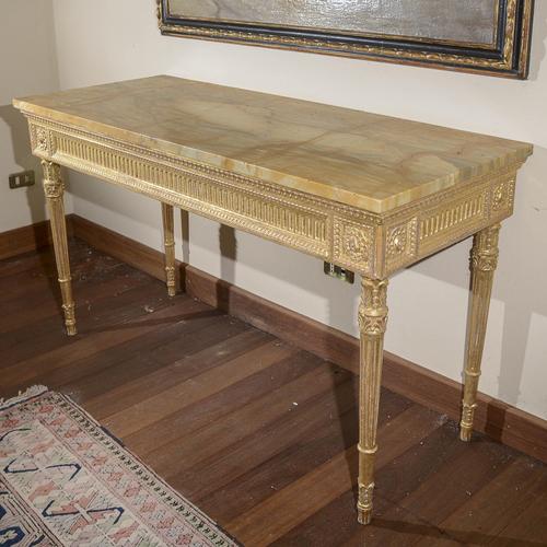 Console Table with Redone Marble Top For Sale - Image 3 of 7