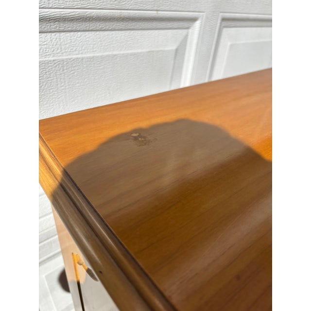 Vintage French Provincial Tall Chest, Serpentine Front Highboy With Carved Apron & Scroll Feet For Sale In New York - Image 6 of 12