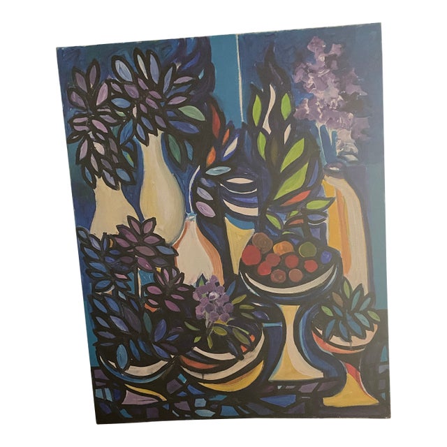 Original Abstract Still Life Oil Painting by Walter Taft Bradshaw For Sale