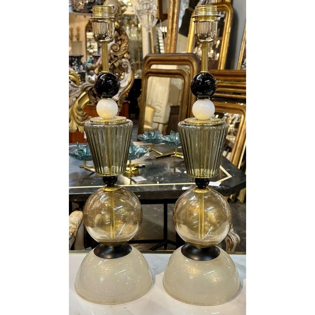 Pair of Murano Glass Component Lamps For Sale In Dallas - Image 6 of 6